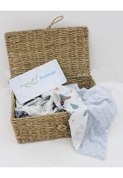 Paturica minky, little animals, verso bumbac, 80x100cm, gri