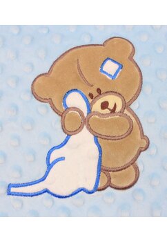 Paturica minky, Ursuletul cu paturica, diverse culori, 100x80cm