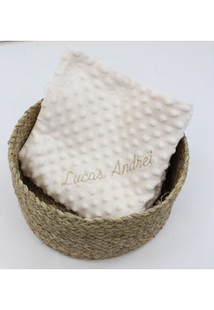 Paturica minky verso bumbac, soft, crem, 100 x 80 cm