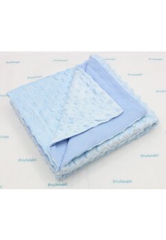 Paturica minky, verso muselina albastra, 80x100cm