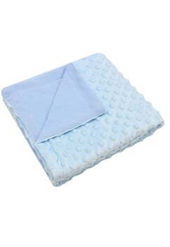 Paturica minky, verso muselina albastra, 80x100cm