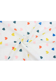 Paturica muselina, Maxi, Colorful hearts, alb, 100 x 135 cm