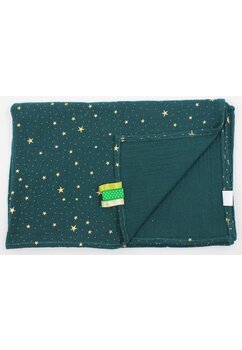 Paturica muselina, Metalic Stars, verde, 75 x 100 cm
