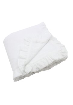 Paturica plus, Rita, verso muselina, cu volanas, alb, 80x100 cm