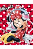 Paturica rosie cu buline, Minnie Mouse, 120x140cm 