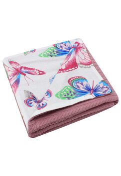 Paturica tricotata Anna, verso bumbac, Butterfly, 80x100 cm, roz inchis