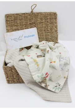 Paturica tricotata Anna, verso bumbac, Little fox ivory, 80x100 cm, crem