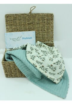 Paturica tricotata Anna, verso muselina, Olivia, 80x100 cm, verde deschis