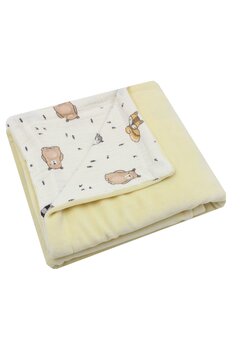 Paturica velur crem, verso muselina, raton, 80x100cm