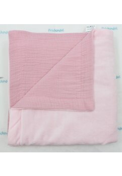 Paturica velur roz, verso muselina roz, 80x100cm