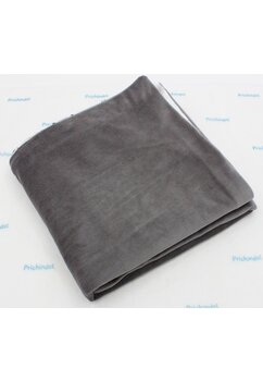 Paturica velur, urs cu fular gri si turcoaz, verso bumbac, gri, 80x100cm