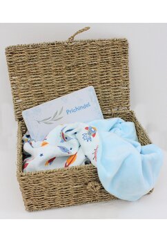 Paturica velur, verso muselina, rachete, albastru, 80x100cm