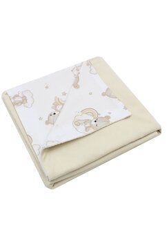 Paturica velvet deluxe, verso bumbac urs pe nor, crem, 75 x 100 cm