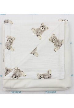 Paturica velvet deluxe, verso muselina Martinel, crem, 80 x 100 cm