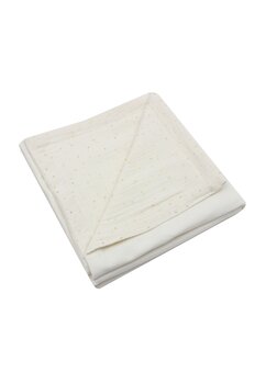 Paturica velvet deluxe, verso muselina metalic dots, crem, 80 x 100 cm