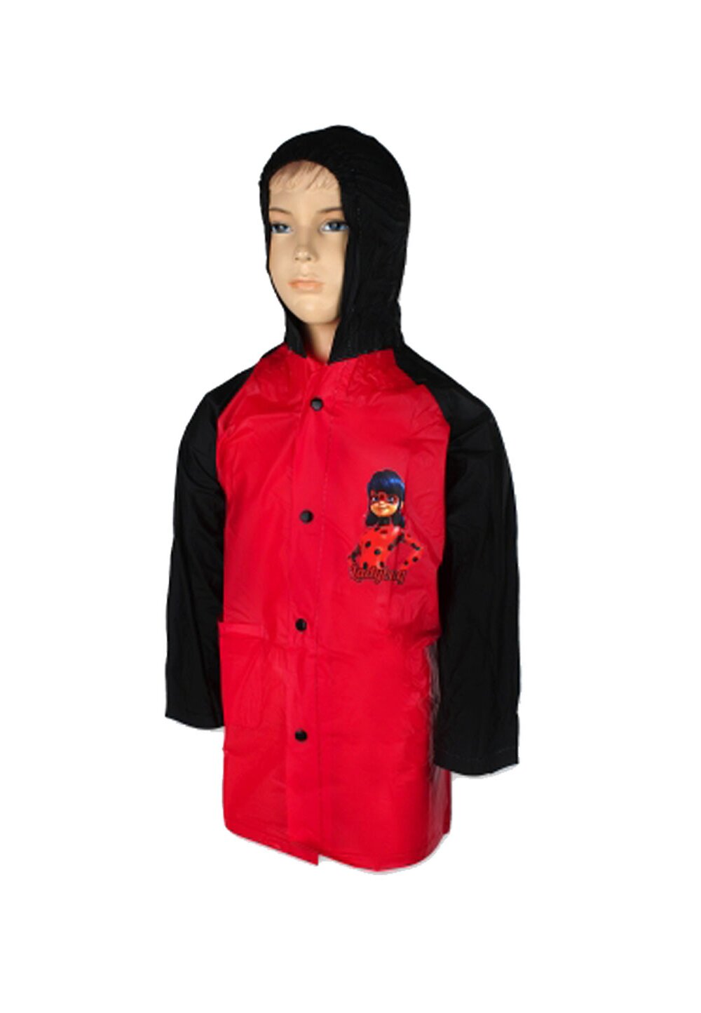 Pelerina de ploaie, PVC, cu imprimeu, Lady Bug, rosie