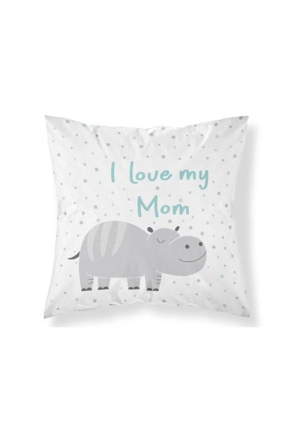Perna, I Iove my mom, turcoaz, 40x40 cm