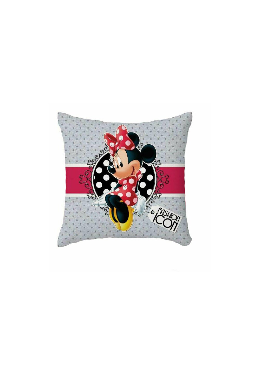 Perna, Minnie Mouse, gri cu bulinute gri, 40x40 cm