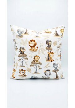 Perna, monkey, bumbac, alb, 40x40cm