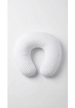 Perna pentru alaptat, cu husa detasabila, minky, alb