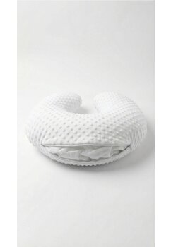 Perna pentru alaptat, cu husa detasabila, minky, alb