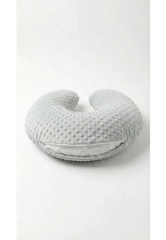 Perna pentru alaptat, cu husa detasabila, minky, gri