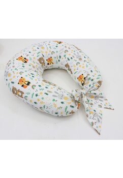 Perna pentru alaptat, urs cu esarfa verdea, cu husa detasabila, multicolor