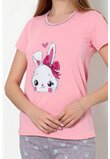 Pijama femei, pantalon scurt, Iepurasul Fifi, bumbac, roz