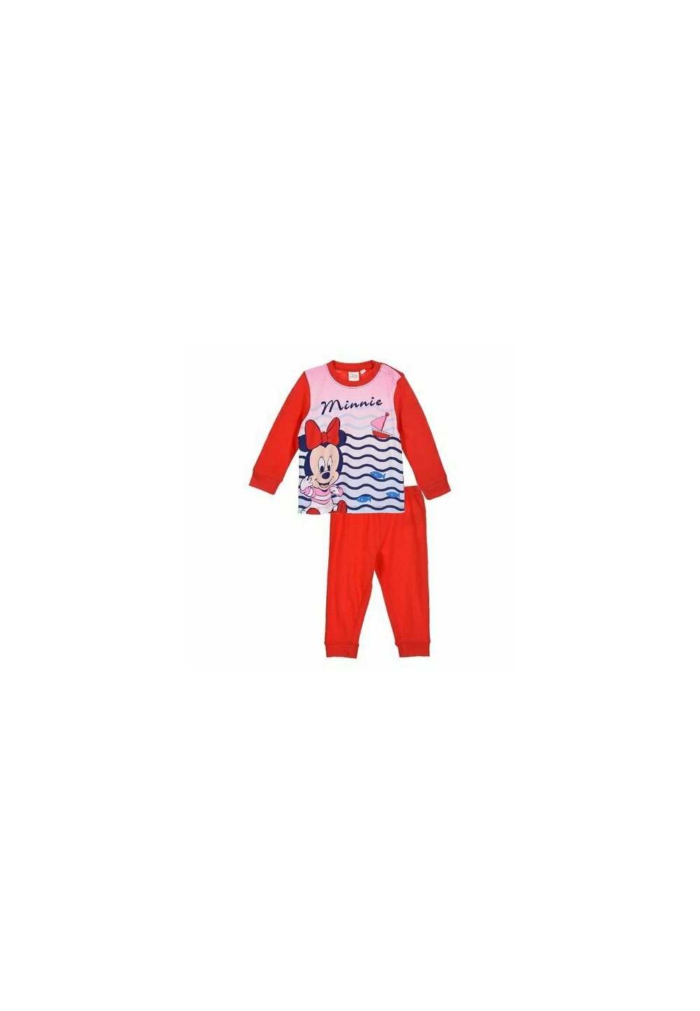 Pijama maneca lunga, bebe Minnie, rosie