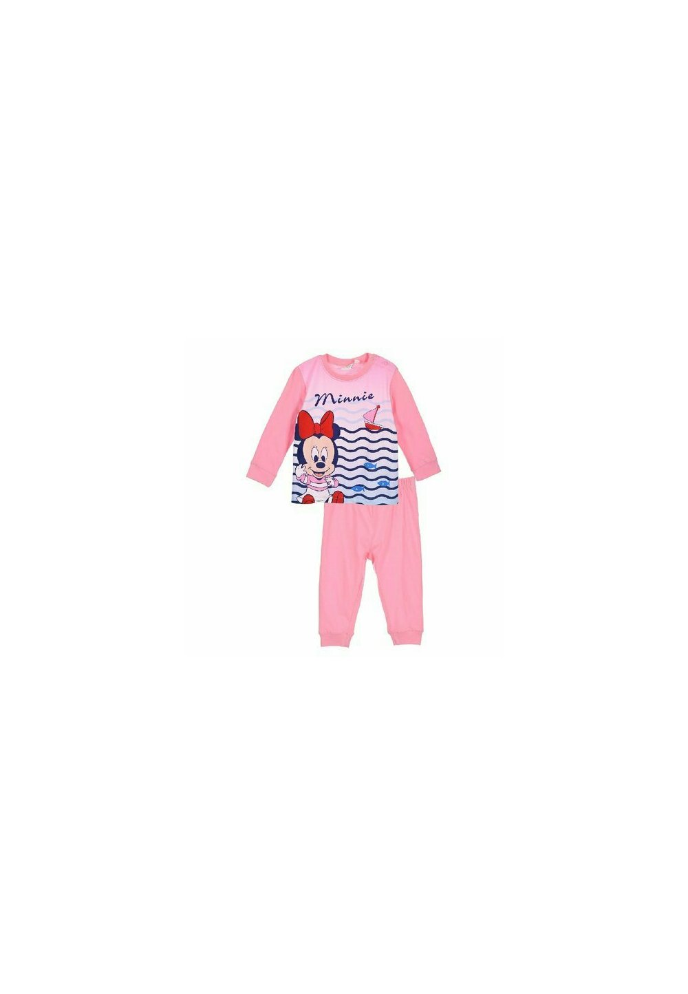 Pijama maneca lunga, Bebe Minnie, roz imagine