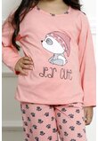Pijama maneca lunga, bumbac, Dear cute, roz