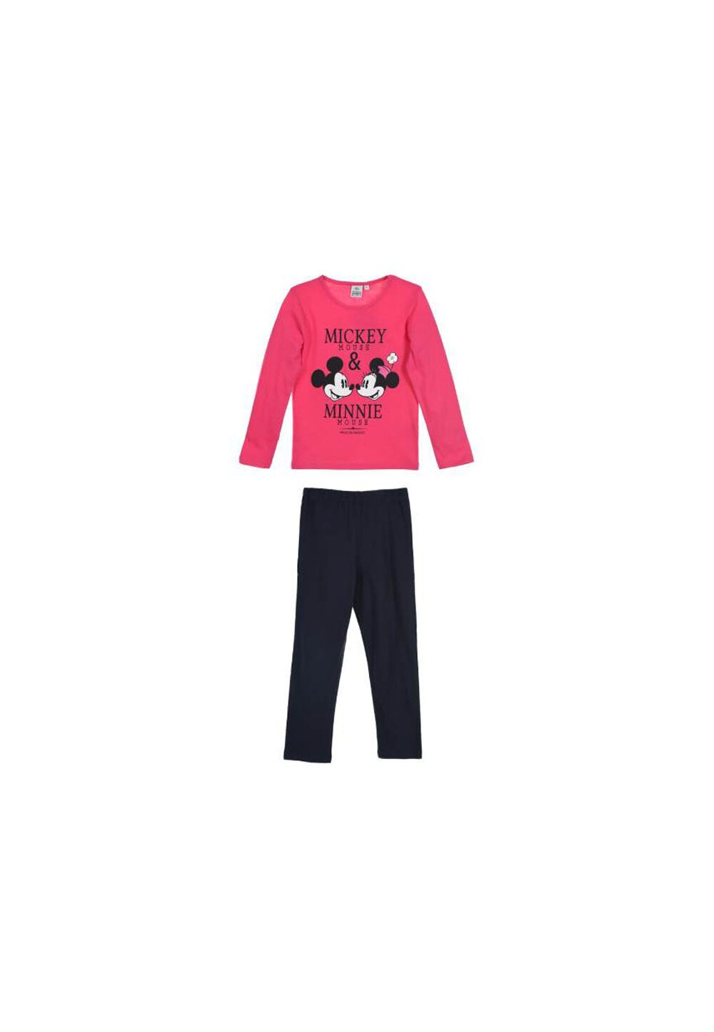 Pijama, maneca lunga, Mickey and Minnie Mouse, roz