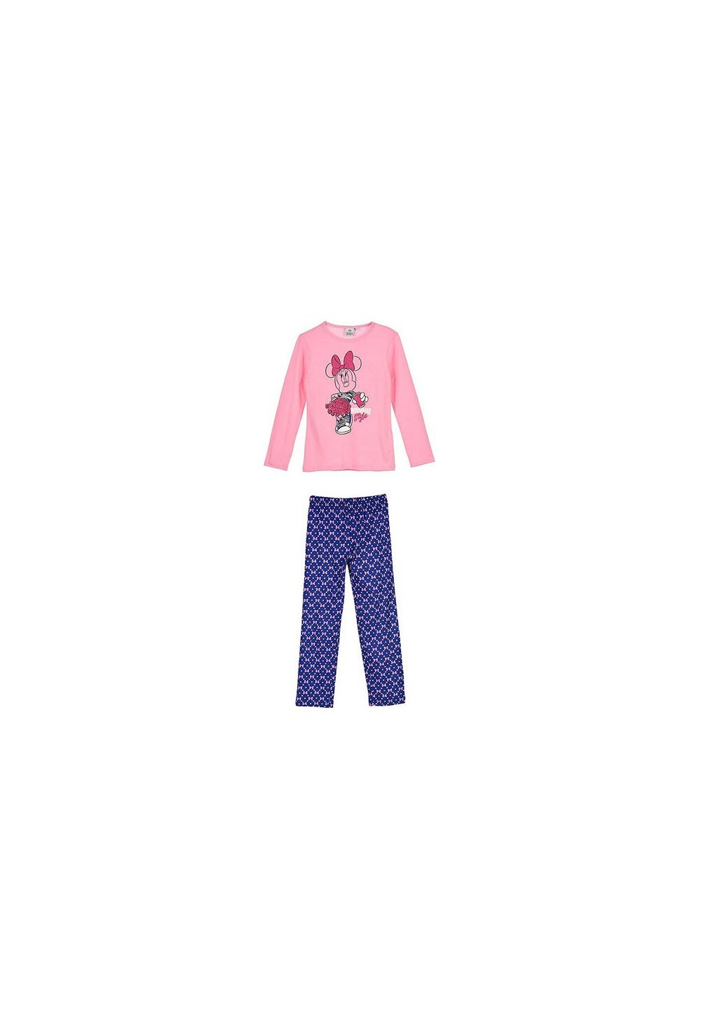 Pijama, maneca lunga, Minnie style, roz