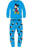 Pijama maneca lunga, velur, Mickey Mouse, polieste, albastru