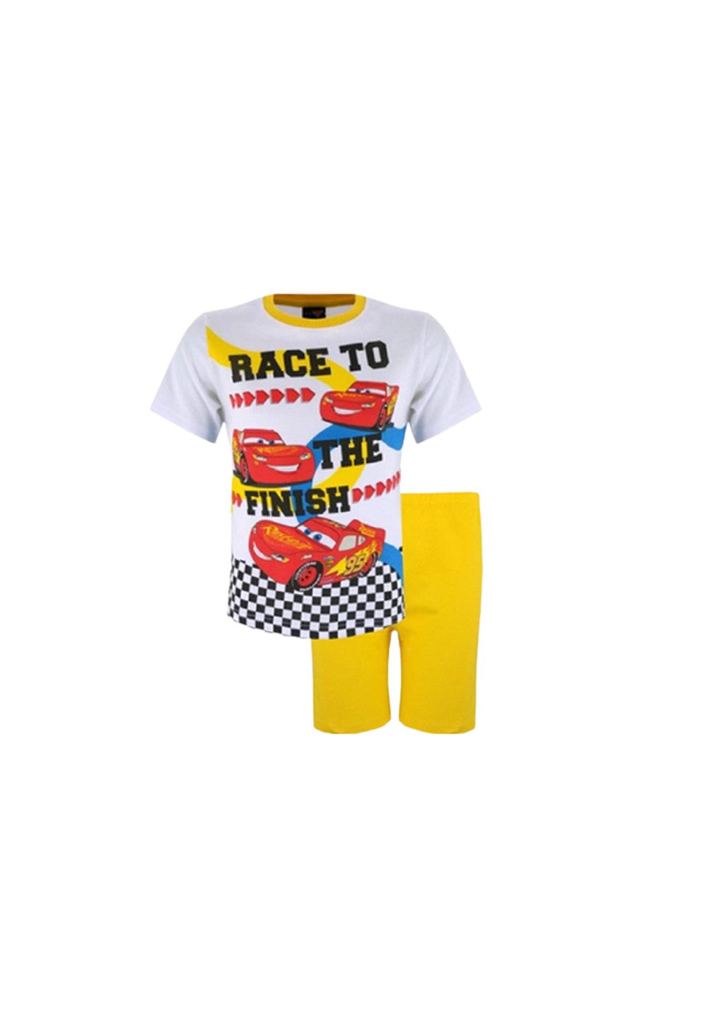 Pijama maneca scurta, Cars the finish, galbena