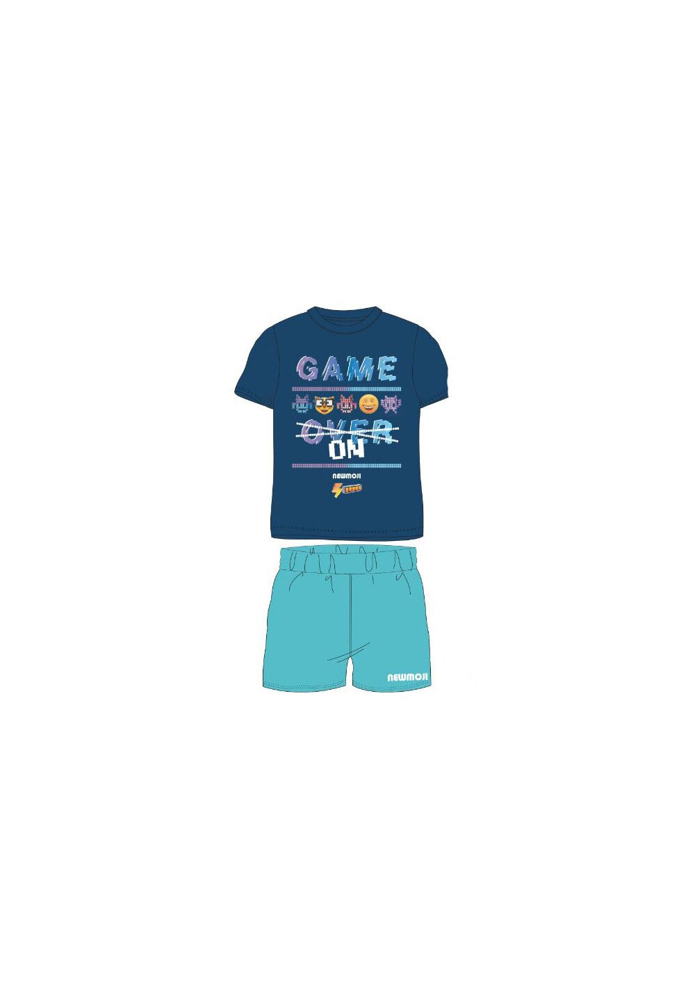 Pijama, maneca scurta, Game Over, bluemarin