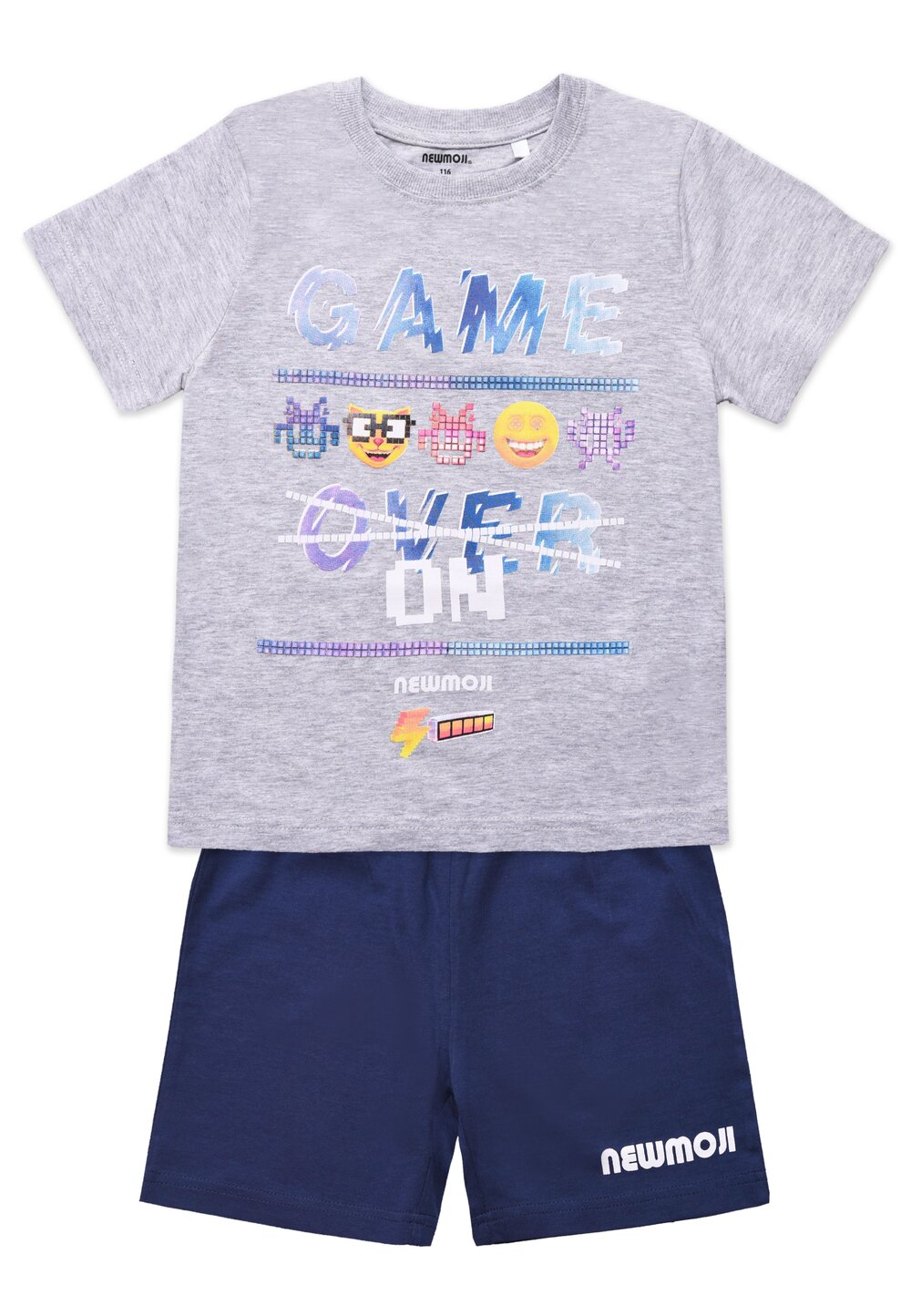 Pijama, maneca scurta, Game Over, gri
