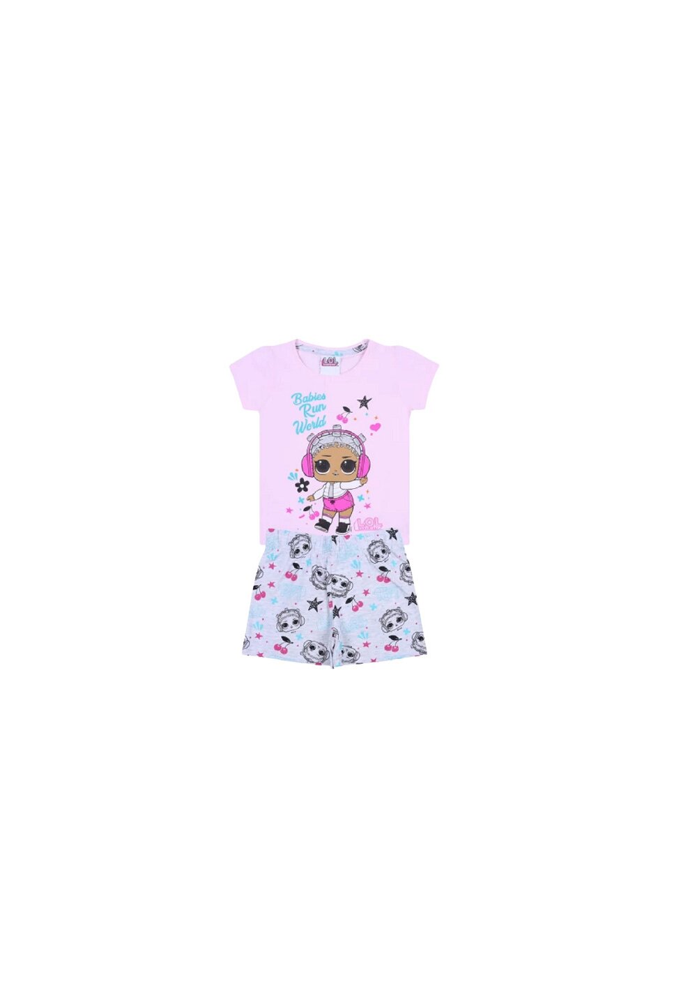 Pijama maneca scurta, LOL, Baby run world, roz
