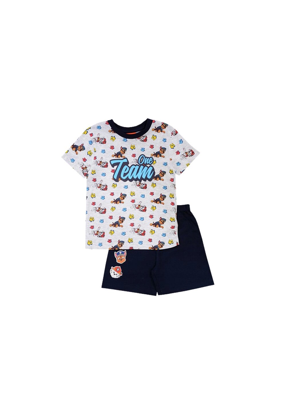 Pijama maneca scurta, Paw Patrol, One Team, gri