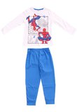 Pijama Spider, alb cu albastru