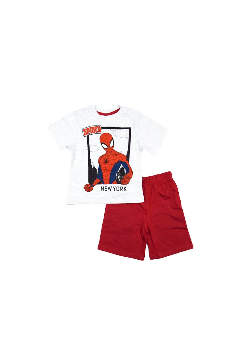 Pijama vara, Spiderman, rosu cu gri