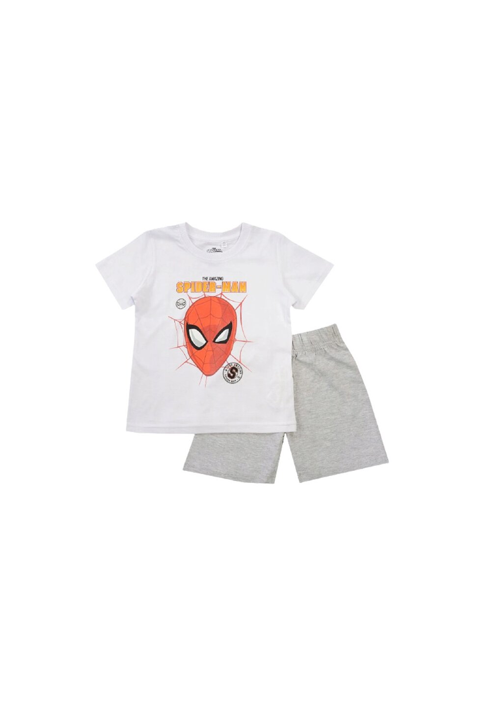 Pijama vara, Spiderman, The amazing, alb cu gri