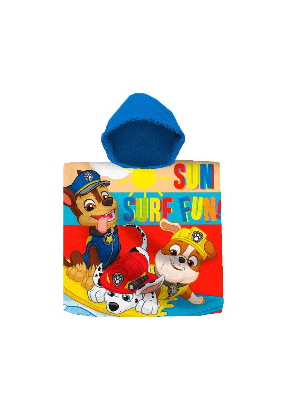 Poncho, bumbac, Sun surf fun!, multicolor, 60cm x120cm