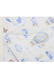 Port bebe, bumbac, multifunctional, Baloane albastre, 75 x 75 cm, multicolor