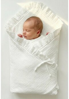 Port bebe multifunctional, Premium, muselina, alb, 80 x 75 cm
