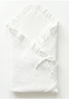 Port bebe multifunctional, Premium, muselina, alb, 80 x 75 cm