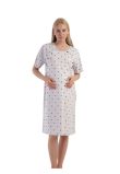 Camasa pentru alaptat, 70% bumbac, Nicole, crem cu buline