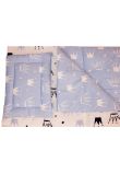 Lenjerie 4 piese, 2 fete, coronite Prince albastru, 120 x 60 cm