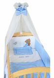 Lenjerie 6 piese, Little Bear, albastra, 120x60cm