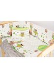 Lenjerie cu baldachin, 6 piese, bufnite mari, verzi, 120x60 cm